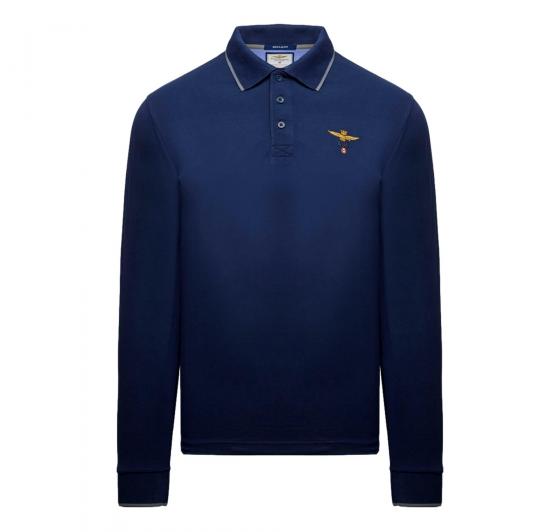AERONAUTICA MILITARE Polo Uomo Manica Lunga Basica In Cotone PO1653UP00082 Colore Blu