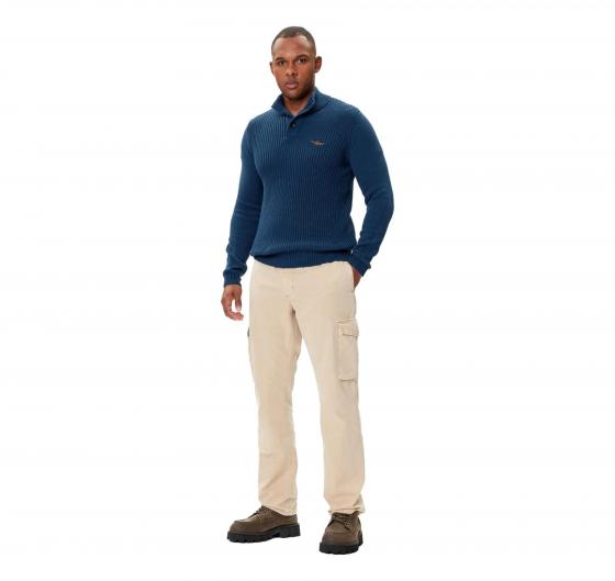 AERONAUTICA MILITARE Maglia Uomo Collo Alto Con Bottoni In Cotone MA1572UL00409 Colore Blu
