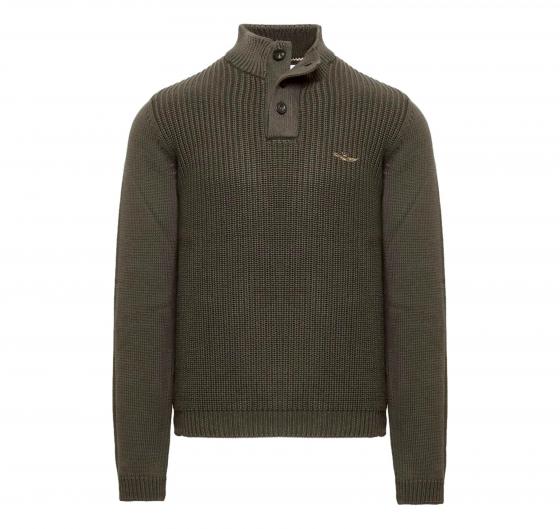 AERONAUTICA MILITARE Maglia Uomo Collo Alto Con Bottoni In Cotone MA1572UL00409 Colore Grigio