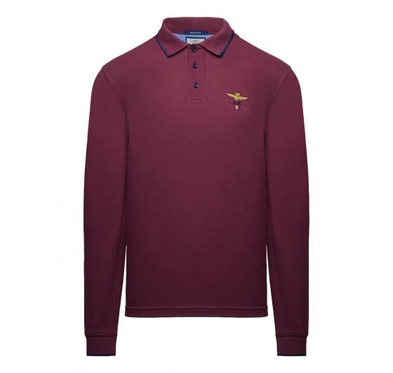 AERONAUTICA MILITARE Polo Uomo Manica Lunga Basica In Cotone PO1653UP00082 Colore Bordeaux