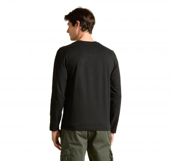 AERONAUTICA MILITARE T-shirt Uomo Manica Lunga In Cotone Con Patch A Contrasto TS2468UJ00703 Colore Nero