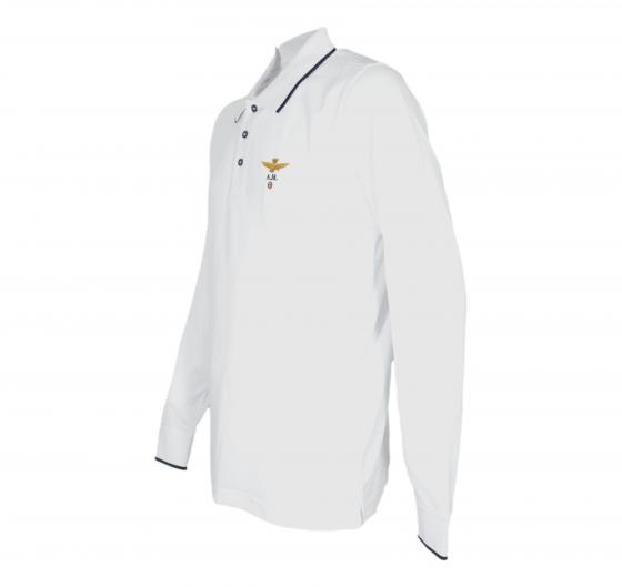 AERONAUTICA MILITARE Polo Uomo Manica Lunga Basica In Cotone PO1653UP00082 Colore Bianco
