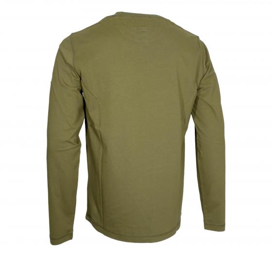AERONAUTICA MILITARE T Shirt Uomo Manica Lunga In Cotone Tinto Capo e Canvas TS2470UJ00705 Colore Verde Militare