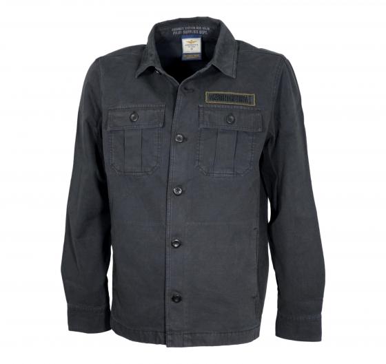 AERONAUTICA MILITARE Giacca Camicia Uomo In Twill Tinto Capo AC0036UCT04233 Colore Nero