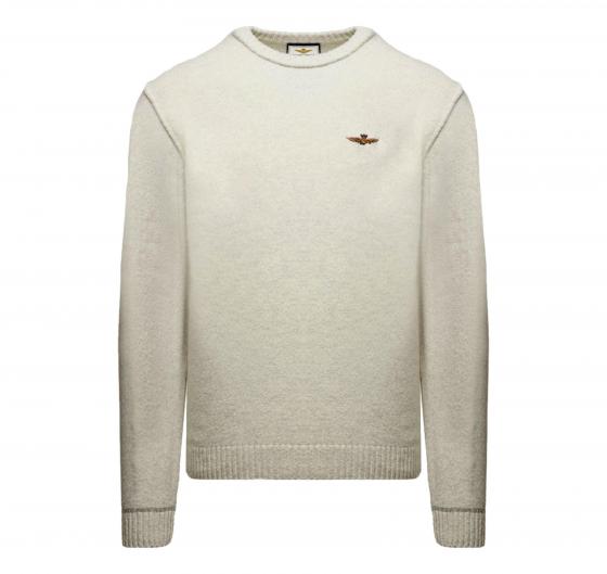 AERONAUTICA MILITARE Maglia Girocollo In Lana Tinto Filo MA1608UL00924 Colore Grigio Chiaro