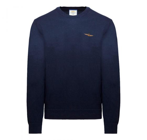 AERONAUTICA MILITARE Maglia Uomo Girocollo In Cotone Tinto Filo MA1611UL00506 Colore Blu