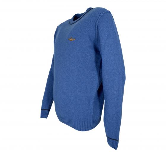 AERONAUTICA MILITARE Maglia Girocollo In Lana Tinto Filo MA1608UL00924 Colore Blu