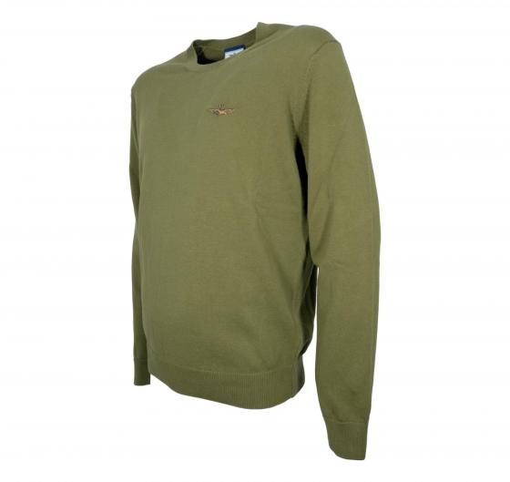 AERONAUTICA MILITARE Maglia Uomo Girocollo In Cotone Tinto Filo MA1611UL00506 Colore Verde