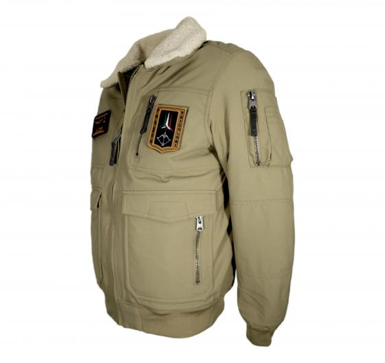 AERONAUTICA MILITARE Giacca Uomo Pilot Collo Rimovibile AB3024 Colore Beige Militare