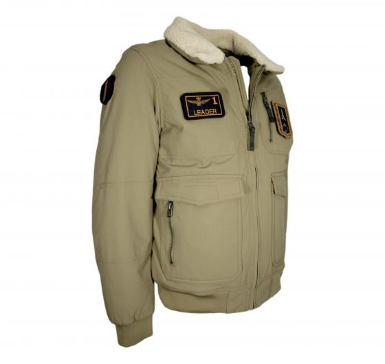 AERONAUTICA MILITARE Giacca Uomo Pilot Collo Rimovibile AB3024 Colore Beige Militare