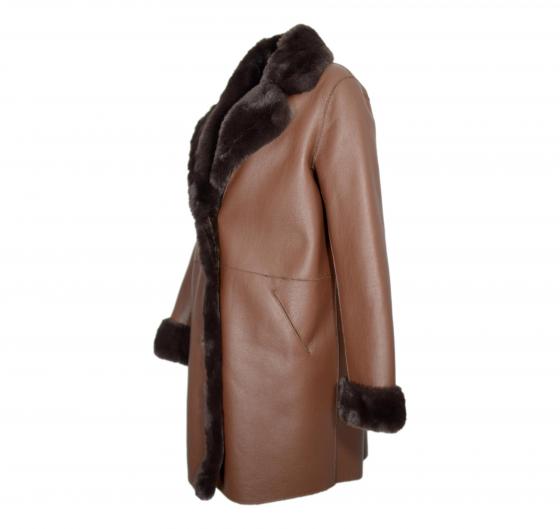 VLAB Giaccone Donna Con Tasche Laterali FW56032 Stormy Colore Marrone