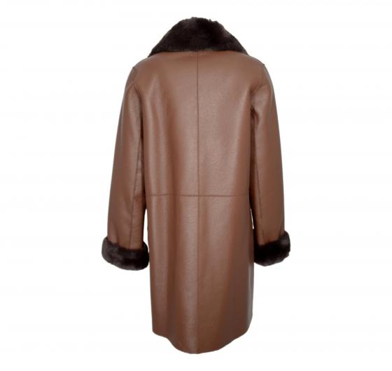 VLAB Giaccone Donna Con Tasche Laterali FW56032 Stormy Colore Marrone