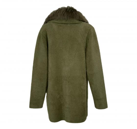 VLAB Cappotto Donna Con Colletto In Pelliccia Rimovibile FW52060 TINA Colore Verde