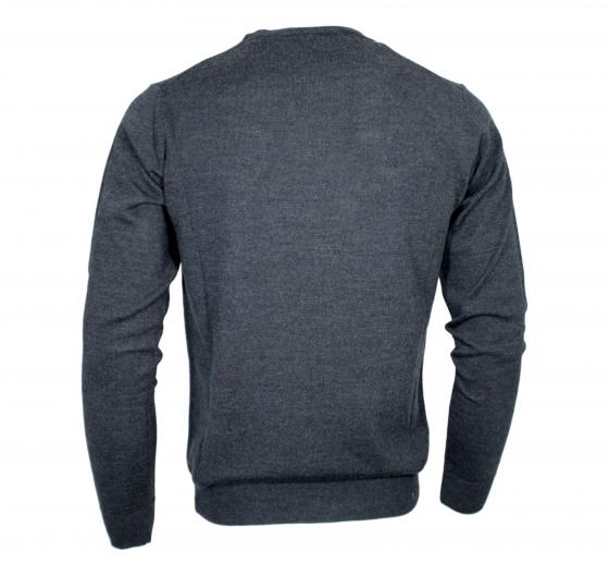 CASHMERE COMPANY Maglia Uomo Girocollo Pura Lana Merinos Extrafine Slim fit Colore 198 Grigio