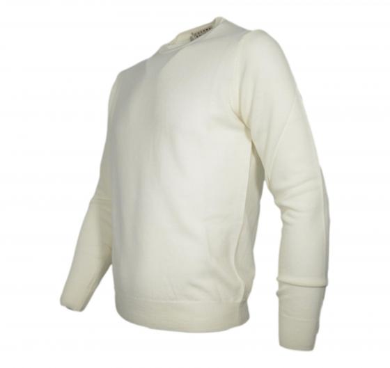 CASHMERE COMPANY Maglia Uomo Girocollo Pura Lana Merinos Extrafine Slim fit Colore 102 Panna