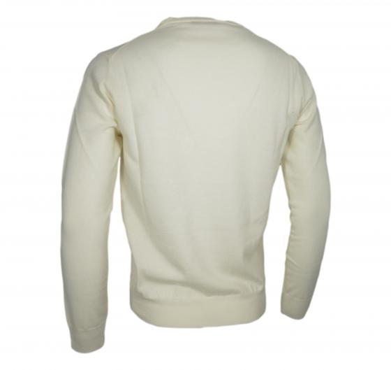 CASHMERE COMPANY Maglia Uomo Girocollo Pura Lana Merinos Extrafine Slim fit Colore 102 Panna