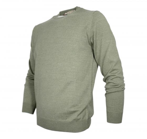 CASHMERE COMPANY Maglia Uomo Girocollo Pura Lana Merinos Extrafine Slim fit Colore 231 Verde Salvia