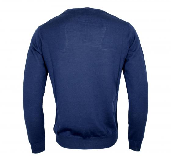 CASHMERE COMPANY Maglia Uomo Girocollo Pura Lana Merinos Extrafine Slim fit Colore 152 Blu Royal
