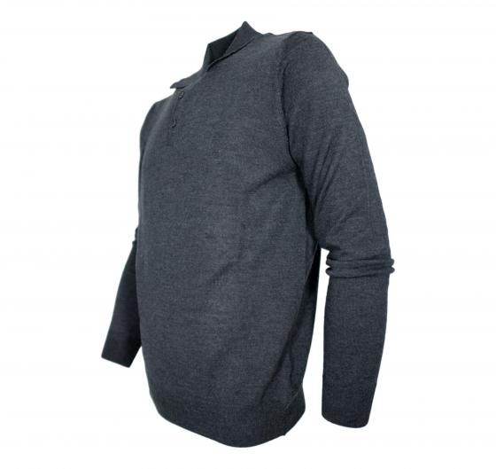 CASHMERE COMPANY Maglia Uomo Modello Polo In Lana Merinos Extrafine 198 Grigio