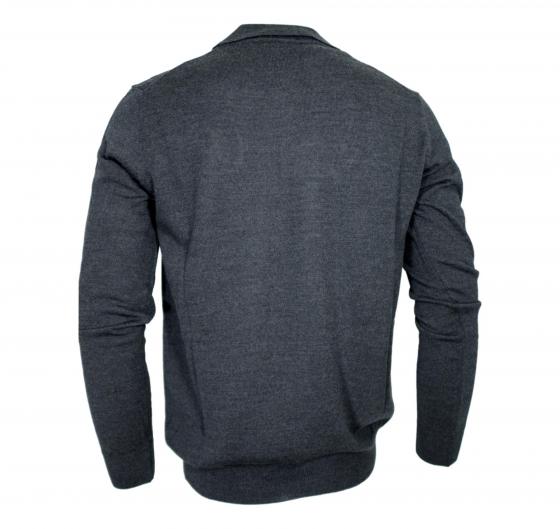 CASHMERE COMPANY Maglia Uomo Modello Polo In Lana Merinos Extrafine 198 Grigio