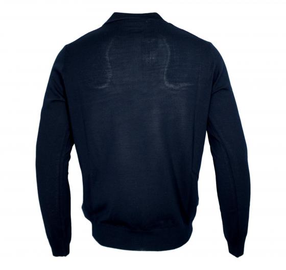 CASHMERE COMPANY Maglia Uomo Modello Polo In Lana Merinos Extrafine 151 Blu