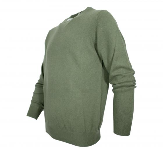 CASHMERE COMPANY Maglia Girocollo Uomo In Puro Cashmere Colore 235 Verde Salvia