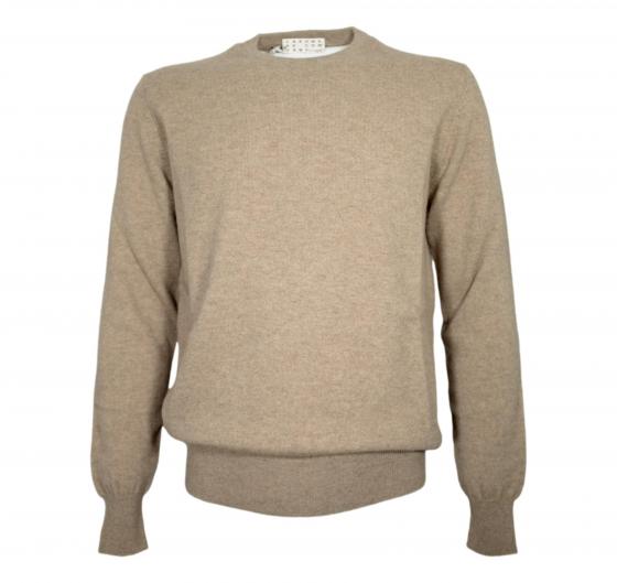 CASHMERE COMPANY Maglia Girocollo Uomo In Puro Cashmere Colore 114 Beige