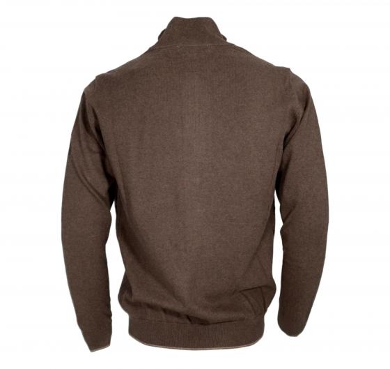 CASHMERE COMPANY Maglia Full Zip Uomo 95% Cotone 5% Cashmere Colore 125 Marrone