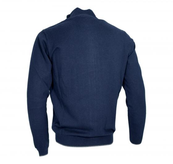 CASHMERE COMPANY Maglia Full Zip Uomo 95% Cotone 5% Cashmere Colore 151 Blu