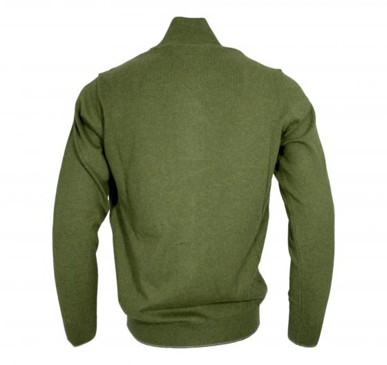 CASHMERE COMPANY Maglia Full Zip Uomo 95% Cotone 5% Cashmere Colore 232 Verde