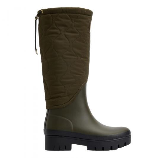 BARBOUR Stivali Donna Alti Di Gomma Trapuntati LRF0117OL71 Marnie Colore Verde Oliva