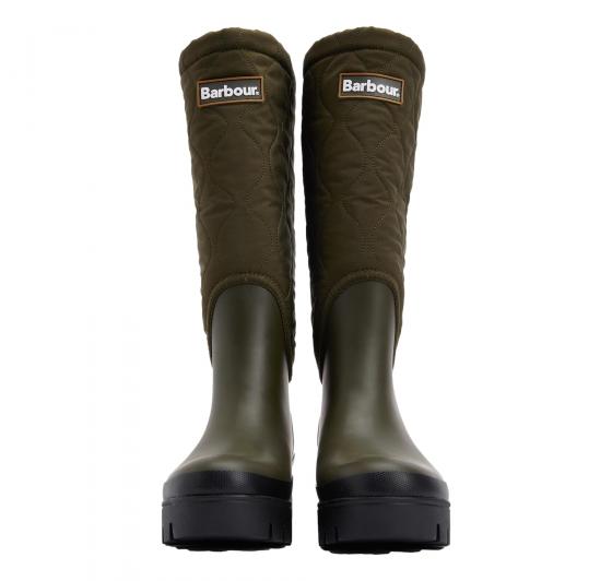BARBOUR Stivali Donna Alti Di Gomma Trapuntati LRF0117OL71 Marnie Colore Verde Oliva