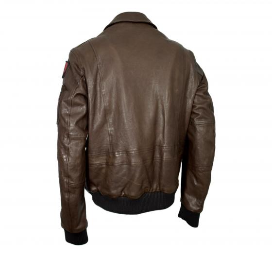 AERONAUTICA MILITARE Giubbotto In Pelle Da Uomo Frecce Tricolori PN0846 Colore Testa Di Moro