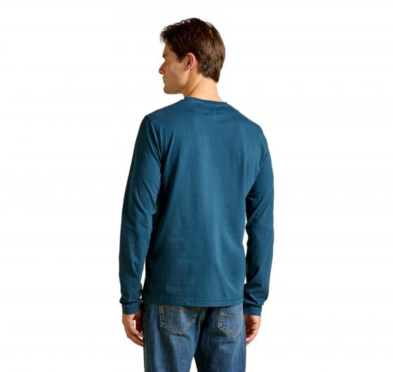 AERONAUTICA MILITARE T Shirt Uomo Manica Lunga In Cotone Tinto Capo e Canvas TS2470UJ00705 Colore Blu Avio