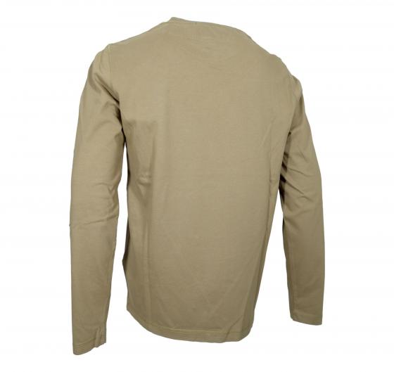 AERONAUTICA MILITARE T Shirt Uomo Manica Lunga In Cotone Tinto Capo e Canvas TS2470UJ00705 Colore Verde Oliva