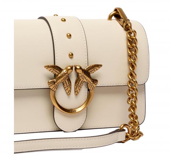 PINKO Borsa Donna Love One Mini St Cl Vitello Seta 105856 Colore Bianco Z14Q