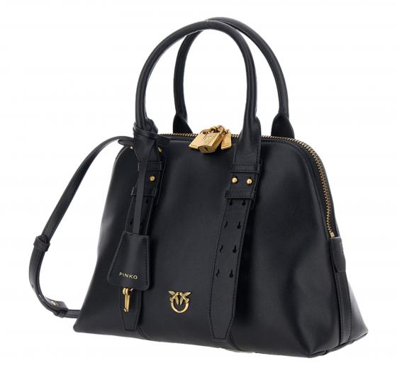 PINKO Borsa Donna Bowling Bag Medium Vitello Morbido 105906 Colore Nero Z99Q