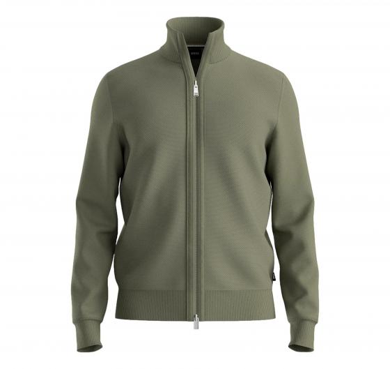 BOSS Cardigan Uomo In Lana Vergine Con Zip 50543153 Colore Verde Salvia