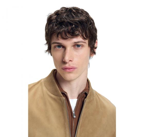 BOSS Giubbotto Uomo Regular Fit In Pelle Scamosciato H Muller 50543213 Colore Beige