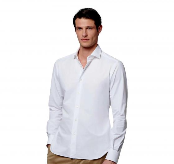 XACUS Camicia Uomo Active Shirt Evolution 11460001 Classic Fit Elasticizzata Bianca