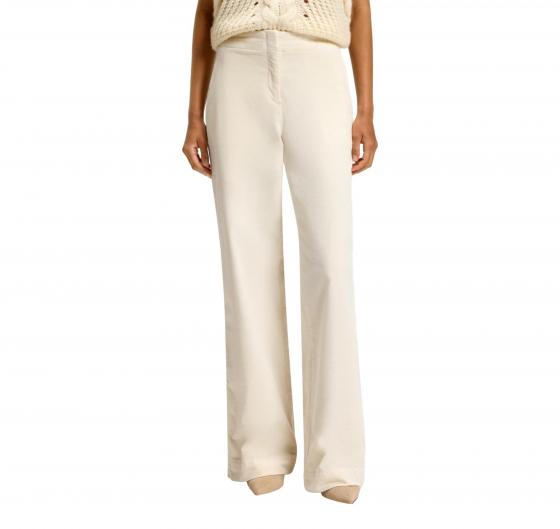 BOSS Pantaloni A Gamba Dritta In Velluto Di Cotone Elasticizzato C Tahilone1 D 50547685 Colore Avorio