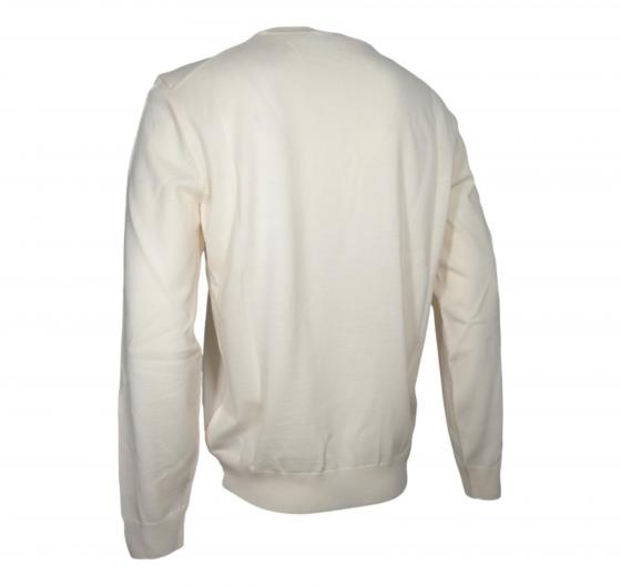 BOSS Maglione Uomo Regular Fit In Lana Vergine Con Logo Ricamato Botto 50476364 Colore Bianco