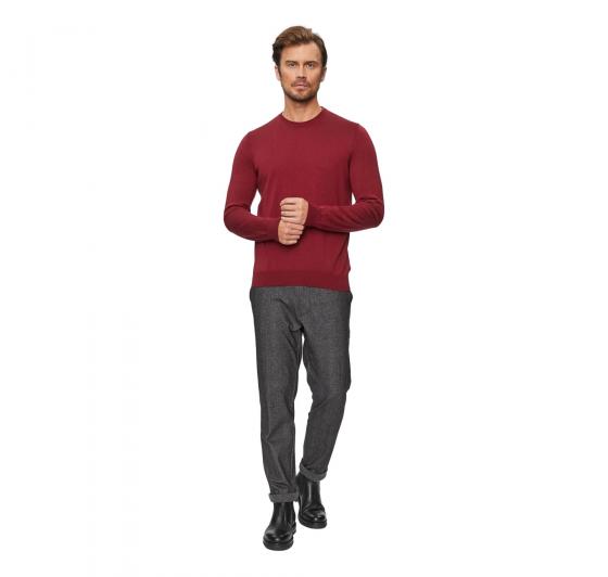 BOSS Maglione Uomo Regular Fit In Lana Vergine Con Logo Ricamato Botto 50476364 Colore Bordeaux