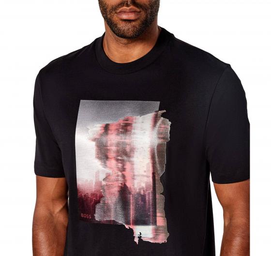 BOSS T-Shirt Uomo Con Stampa Astratta Sul Petto C Taut 30 50543447 Colore Nero