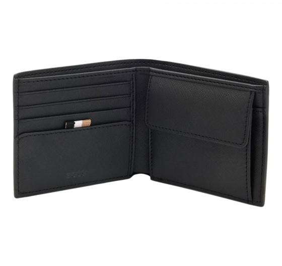 BOSS Portafoglio Uomo in Pelle Rigenerata in Logo Argento 50536710 Nero