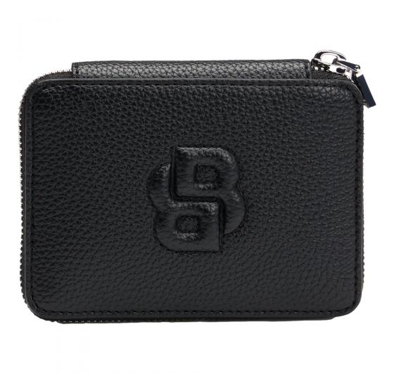 BOSS Portafoglio Donna Piccolo Con Lavorazione Martellata Zip e Monogramma BB Anett New SM Zaround 50542050 Colore Nero