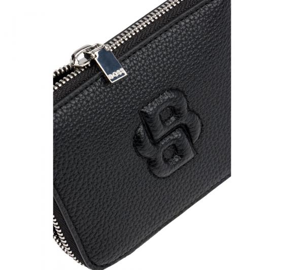 BOSS Portafoglio Donna Piccolo Con Lavorazione Martellata Zip e Monogramma BB Anett New SM Zaround 50542050 Colore Nero
