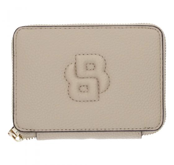 BOSS Portafoglio Donna Piccolo Con Lavorazione Martellata Zip e Monogramma BB Anett New SM Zaround 50542050 Colore Beige