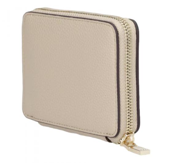 BOSS Portafoglio Donna Piccolo Con Lavorazione Martellata Zip e Monogramma BB Anett New SM Zaround 50542050 Colore Beige