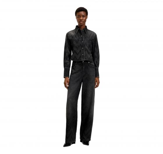 BOSS Giacca Corta Donna Regular Fit In Denim Con Cristalli C SHIRT LS 1 0 50548445 Colore Nero